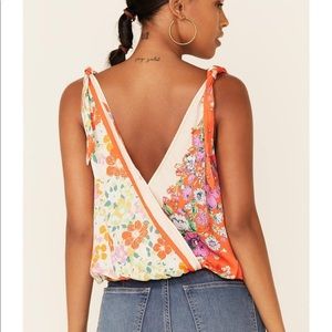 Free People Tied to You Printed Tank Top - Fiesta Combo
